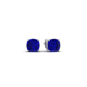 Classic Cushion Cut Lab-Created Blue Sapphire Solitaire Stud Earrings